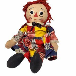 Vintage 1970 Knickerbocker Raggedy Ann 18in Doll I Love You Heart Voice Box